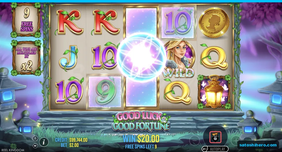 Free spins screen shows nine remaining