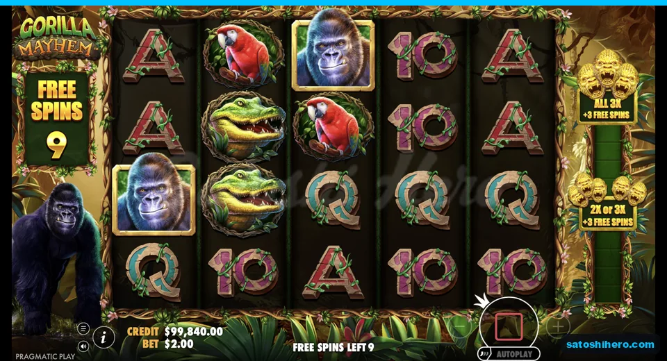 Free spins continue with meter climbing on right rail