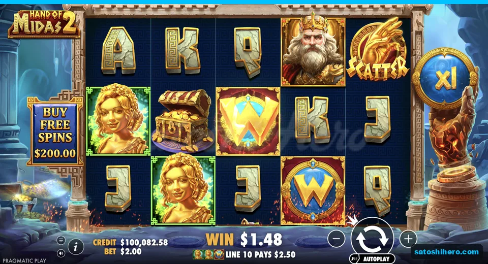 Line win resolves with two golden Wilds