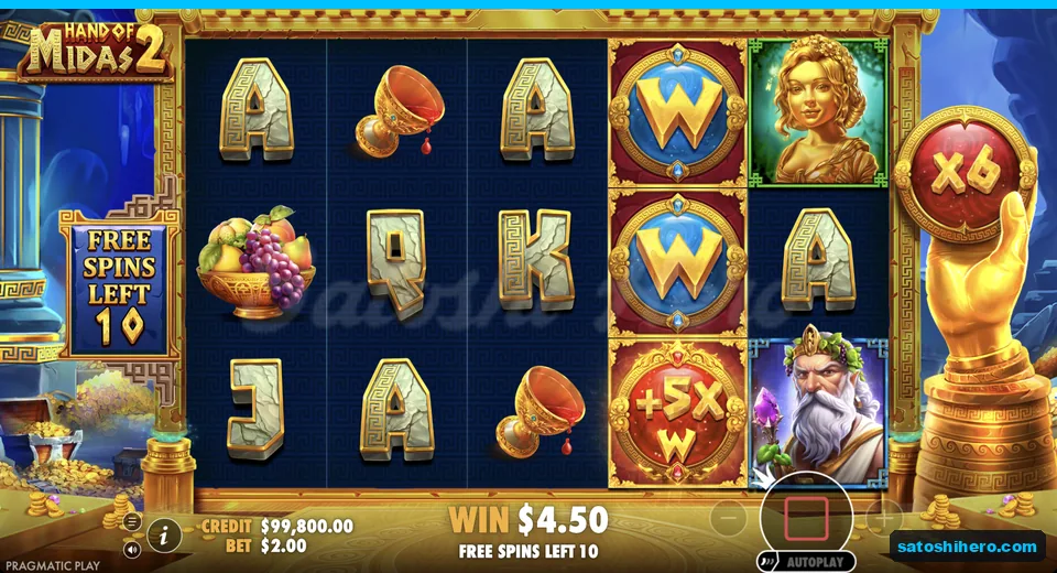 Free spins continue with x6 multiplier hand