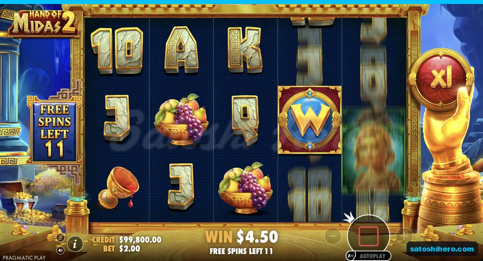 Free spins board shows plus five Wild
