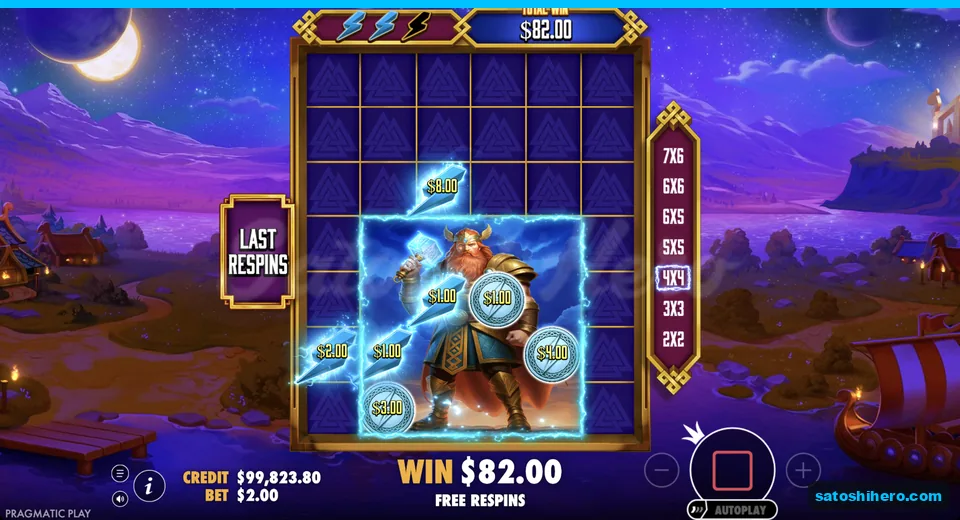 Respins grid shows $75 coin and $62 total
