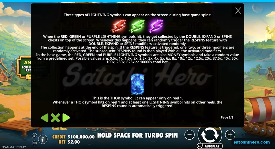 Special symbol rules show lightning and Thor