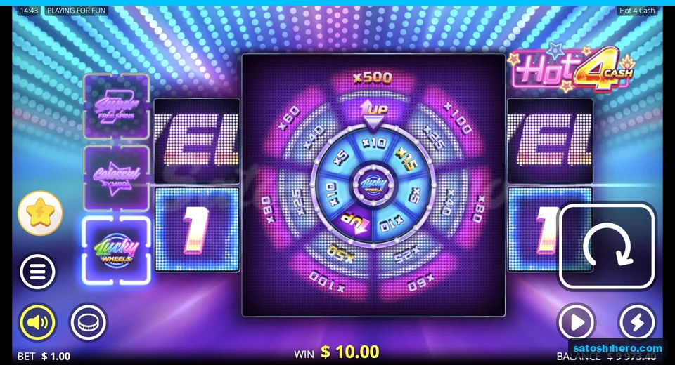 Prize wheel pointer sits among multiplier segments