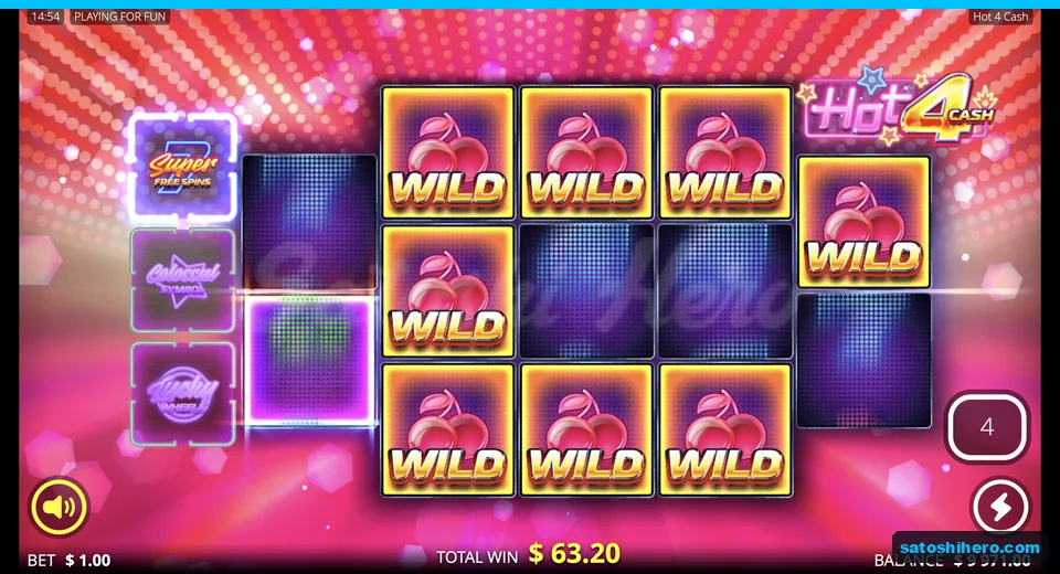 Sticky wilds cover most of the reel grid