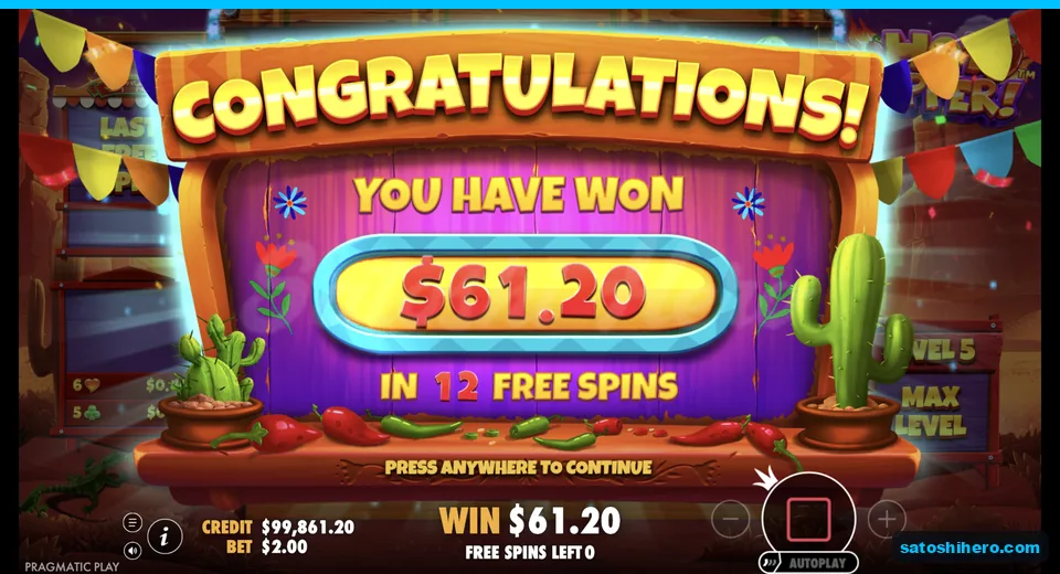 Collect screen shows $61.20 from free spins