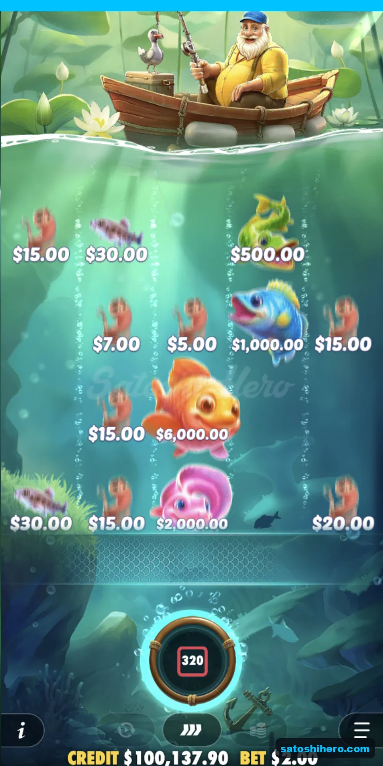 Net collects worm and fish money values