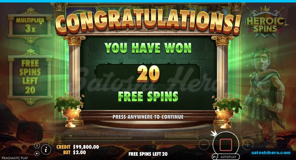 Wheel award opens with 20 spins at 3x