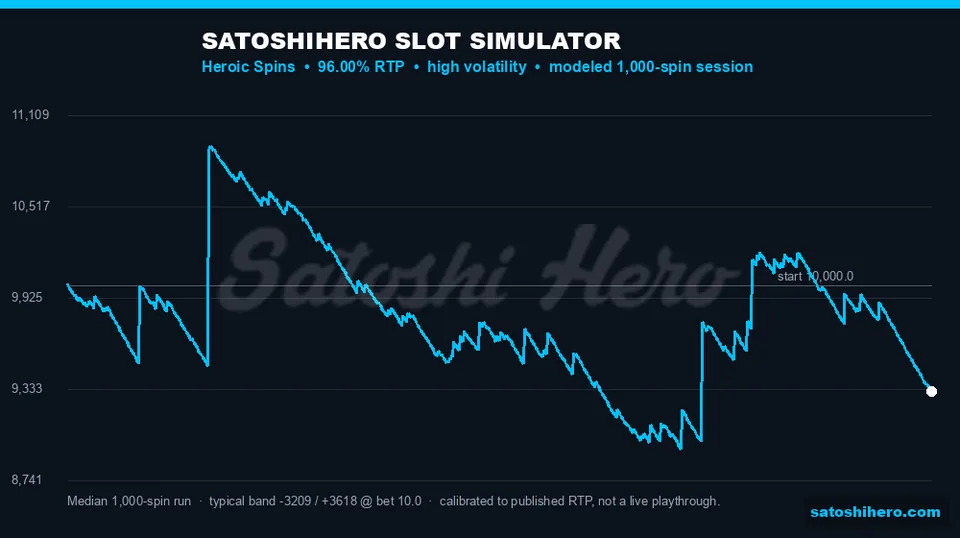 Blue graph projects a 1,000-spin balance