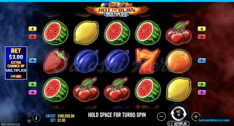 Settled fruit grid with bet and balance bar