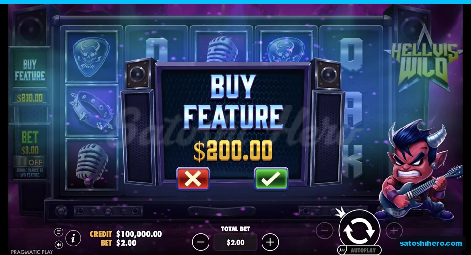 Buy panel opens with $200 feature price