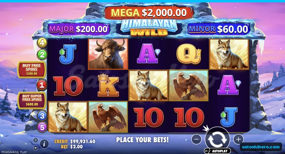Animal symbols rest across the reels