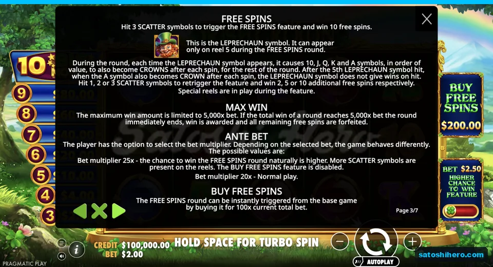 Free spins rules show Leprechaun upgrades