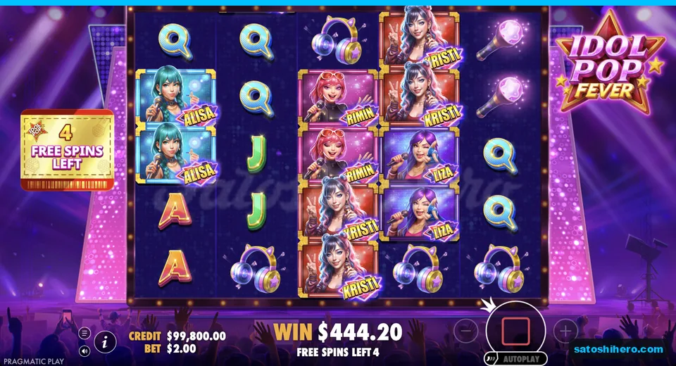 Free Spins screen shows four hundred forty four dollars