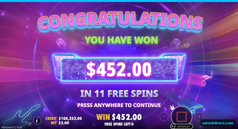 Collect screen shows four hundred fifty two dollars