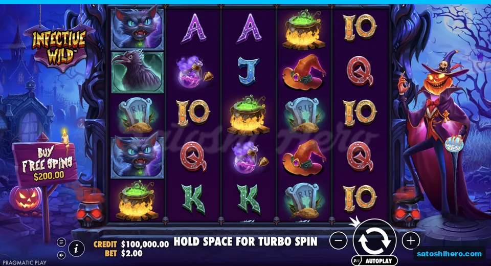 Base symbols show cats ravens and cauldrons