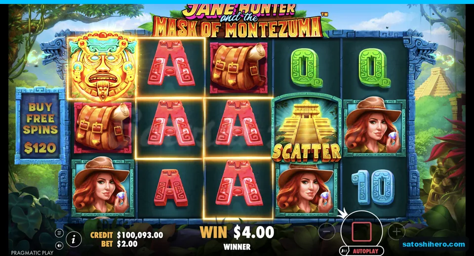 Line win resolves with mask and aces