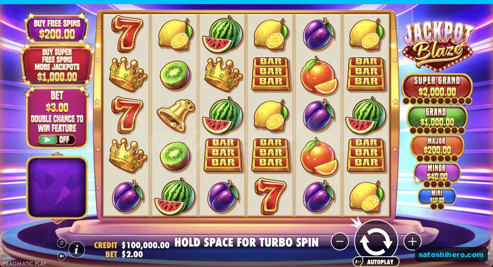 Base grid settles with fruit bars bells and jackpots
