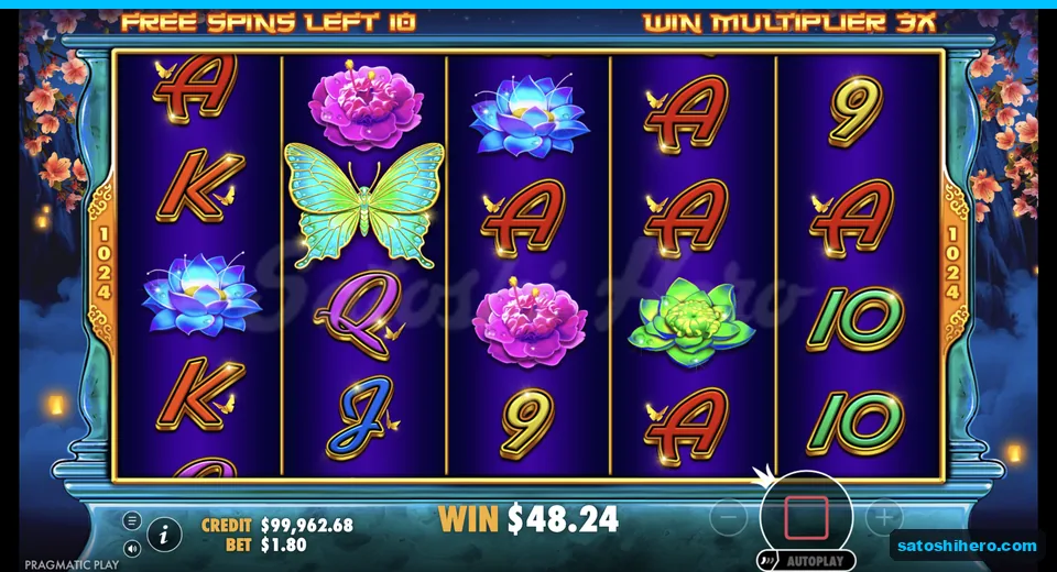 Free spins total reaches $48.24 mid round