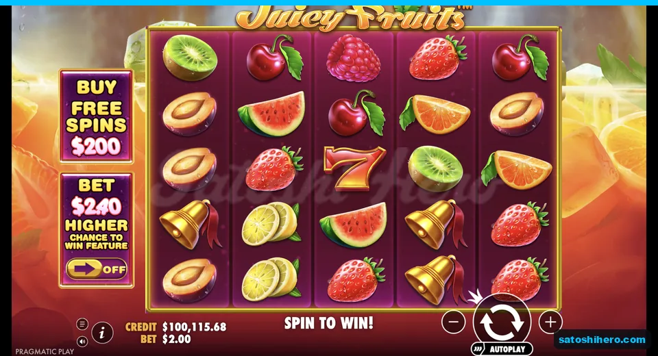 Fruit symbols fill the normal reels
