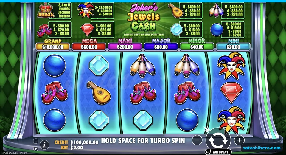 Idle reels show jackpot ladder above the grid