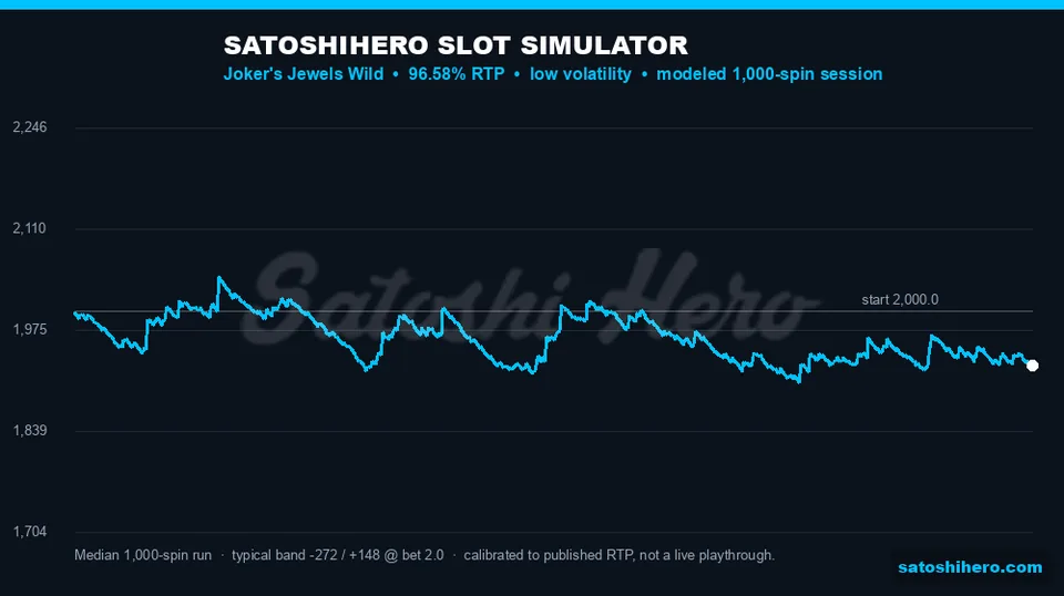 Balance curve models low swings across 1000 spins