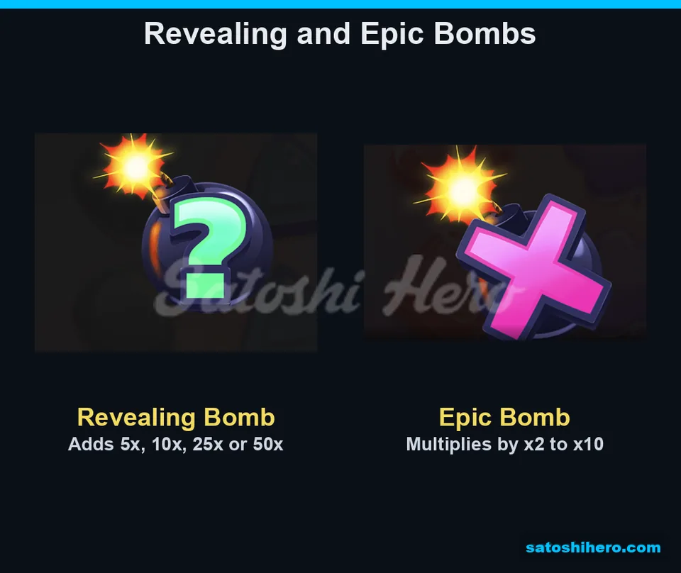 Question-mark bomb beside Epic Bomb symbol
