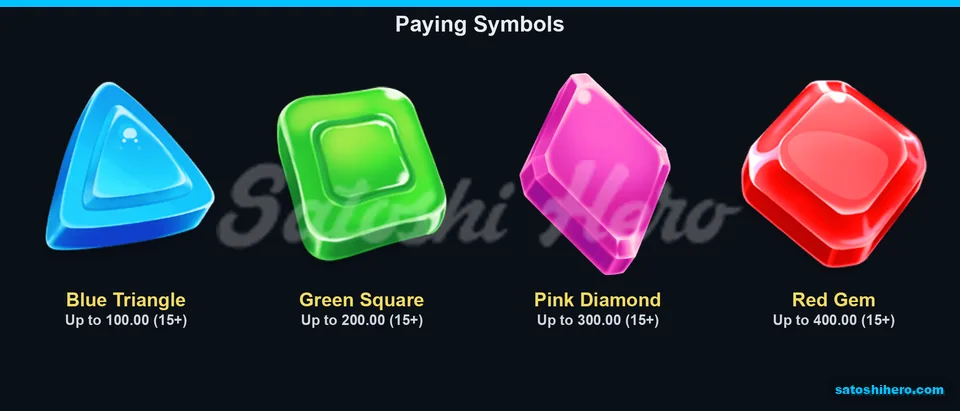 Blue triangle and red gem pay values