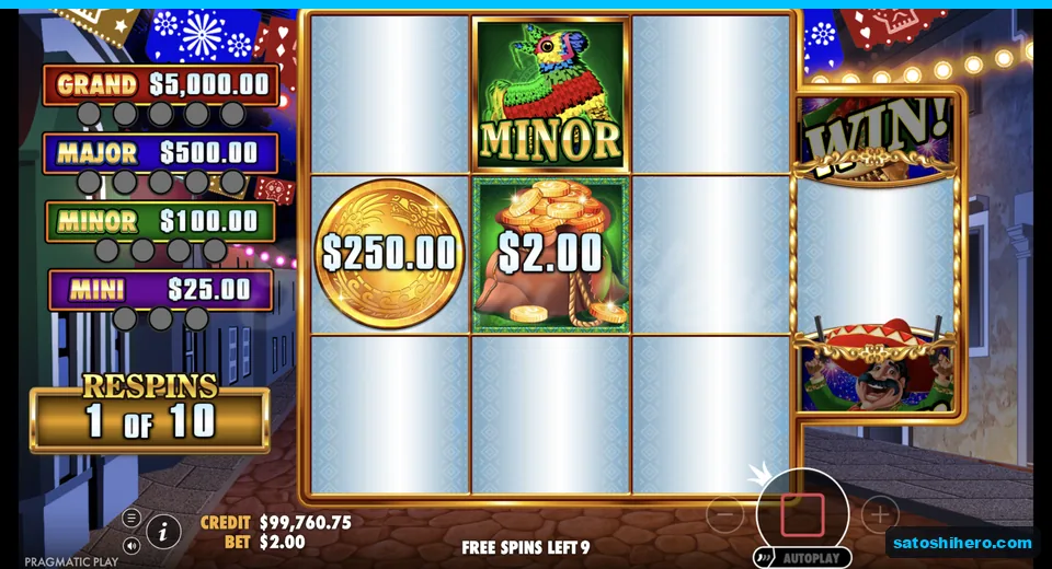 Respins grid shows coins, jackpots, and Boost