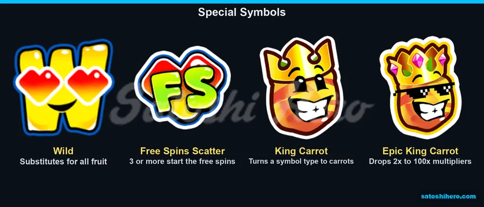 Wild scatter carrot and multiplier symbols