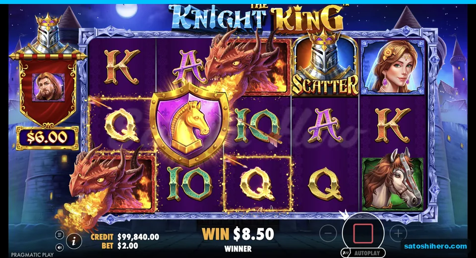 Free spins show an $8.50 win