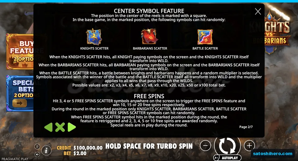 Rules page shows centre scatter symbols