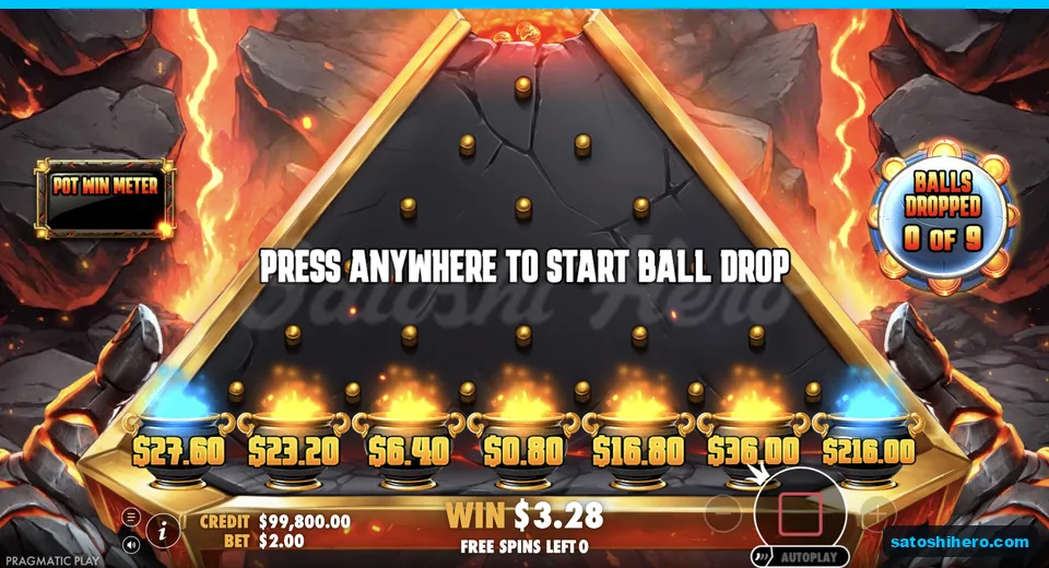 Finale shows nine collected balls above pots