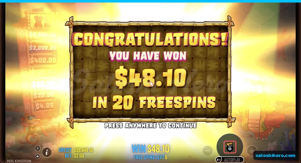 Collect screen shows $48.10 won
