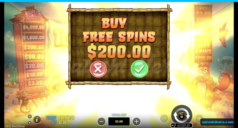 Buy menu opens at live stake