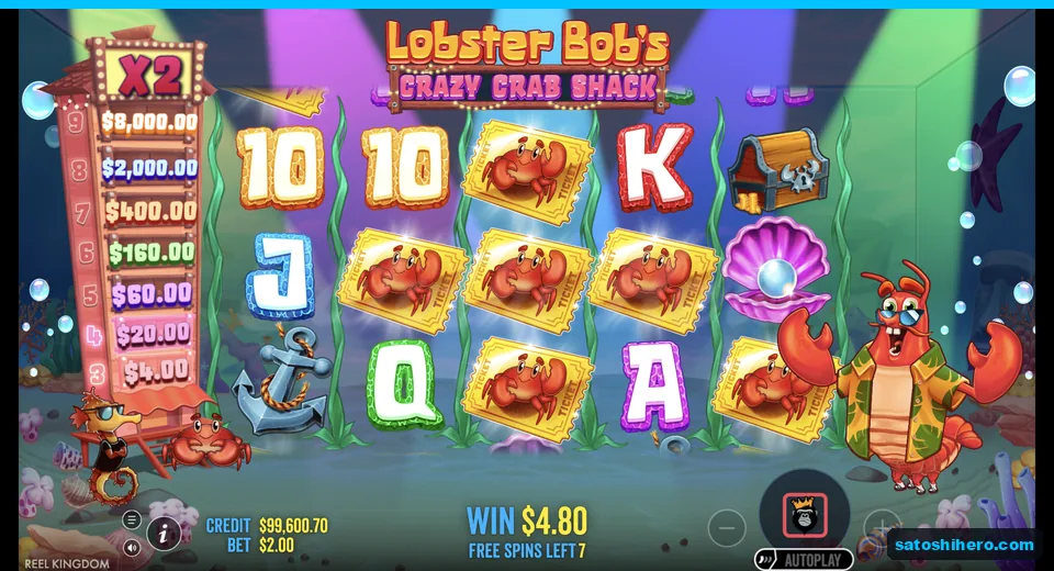 Free Spins round shows crabs and Wild