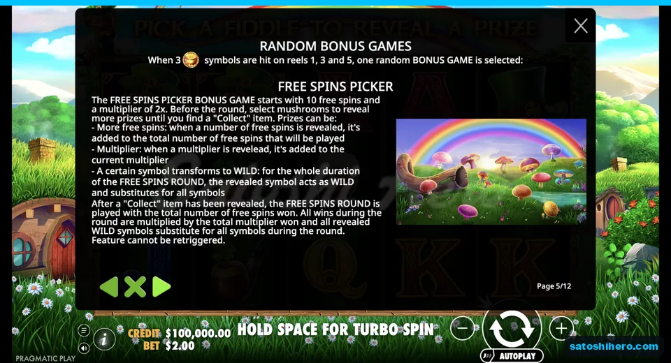 Picker rules show mushrooms and multiplier