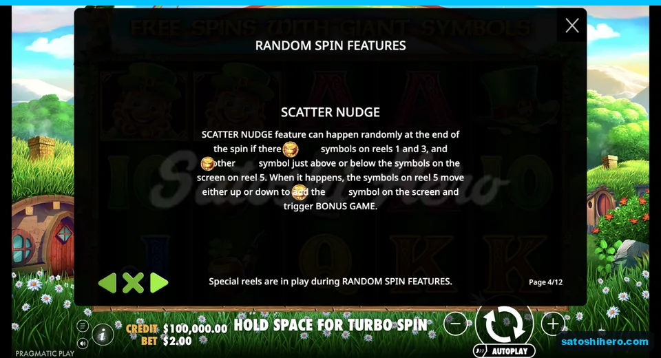 Scatter nudge rule shows reel five