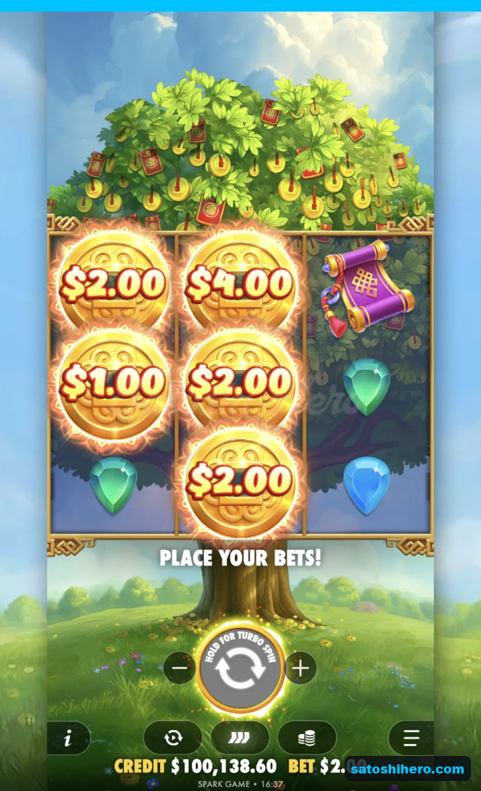 Base grid settles under the money tree