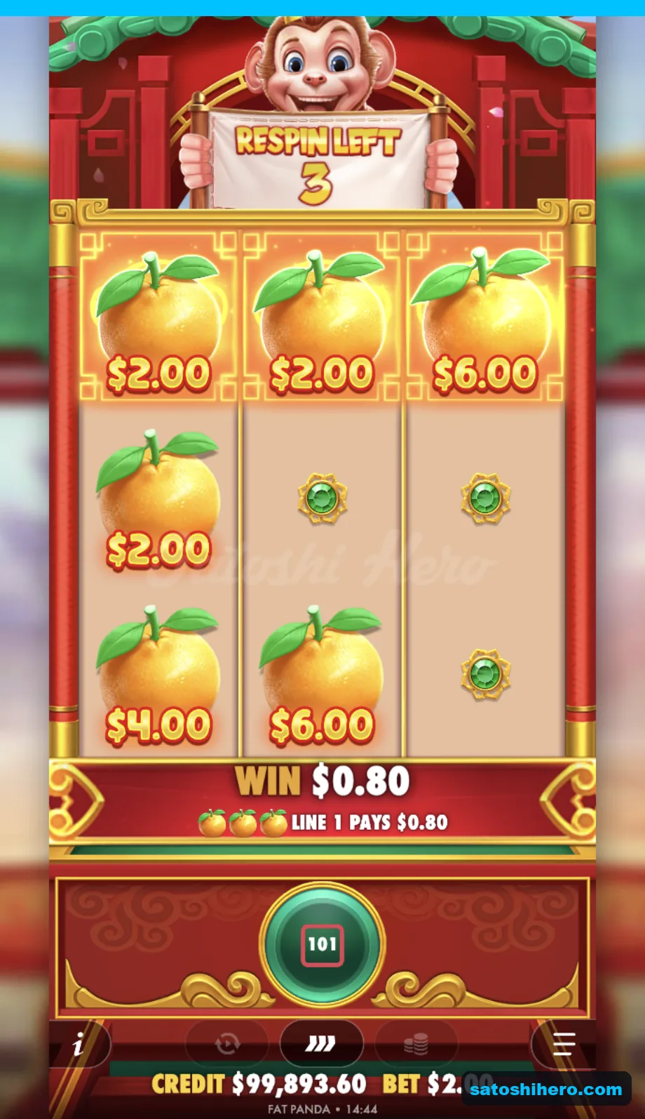 Money respin locks orange cash symbols with three spins