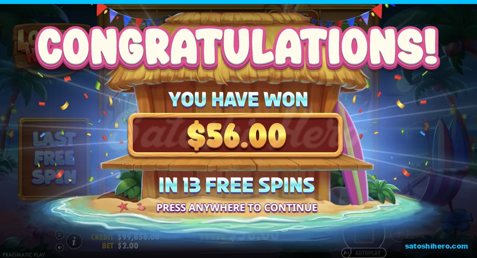 Collect screen shows $56.00 from free spins
