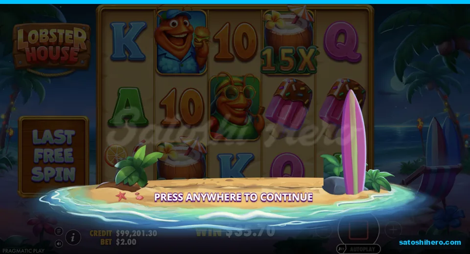 Final super spin shows a 15x wild