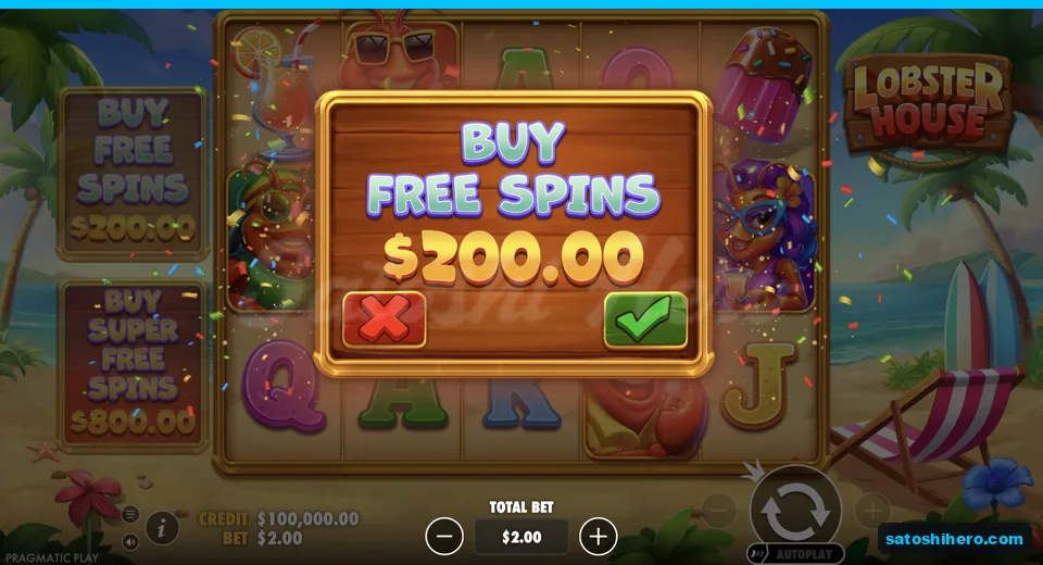 Buy Free Spins dialog shows $200.00 price