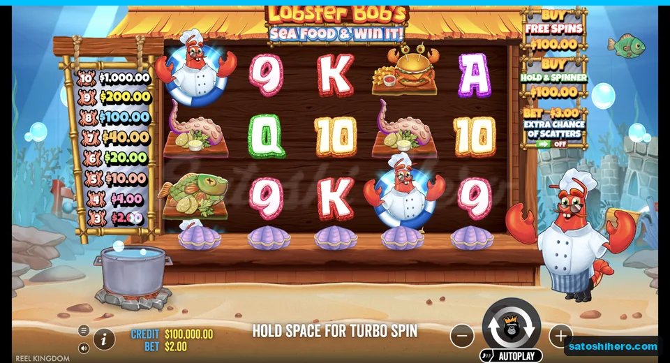 Settled reef kitchen grid at $2 stake
