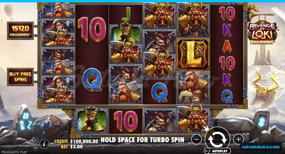 Idle six-reel grid on Asgardian backdrop