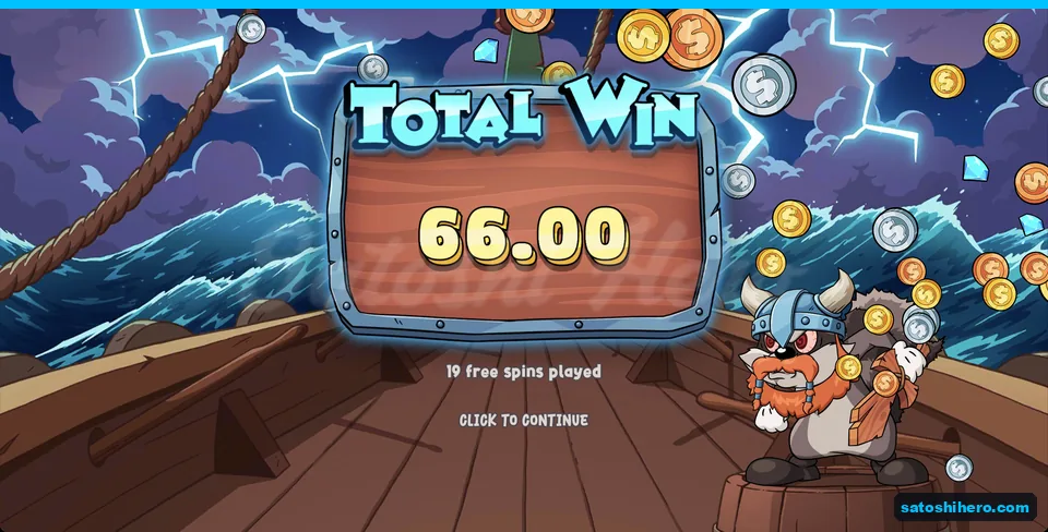 Total win screen shows $66 after free spins