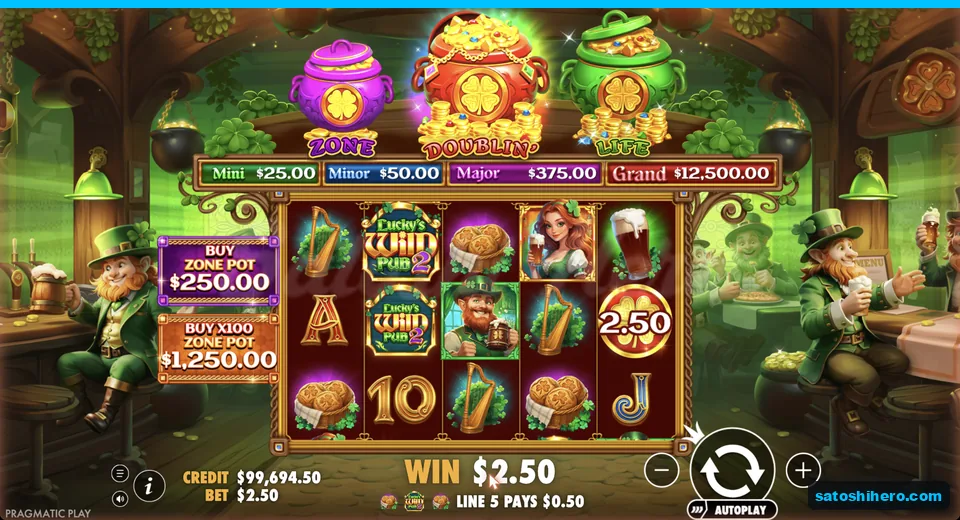 Line win resolves with two logo wilds