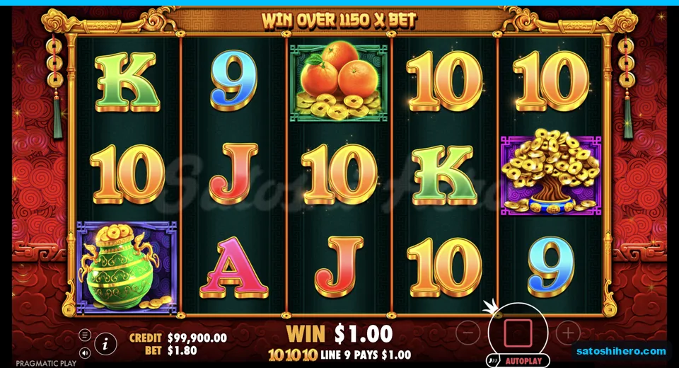 Line win resolves across three tens