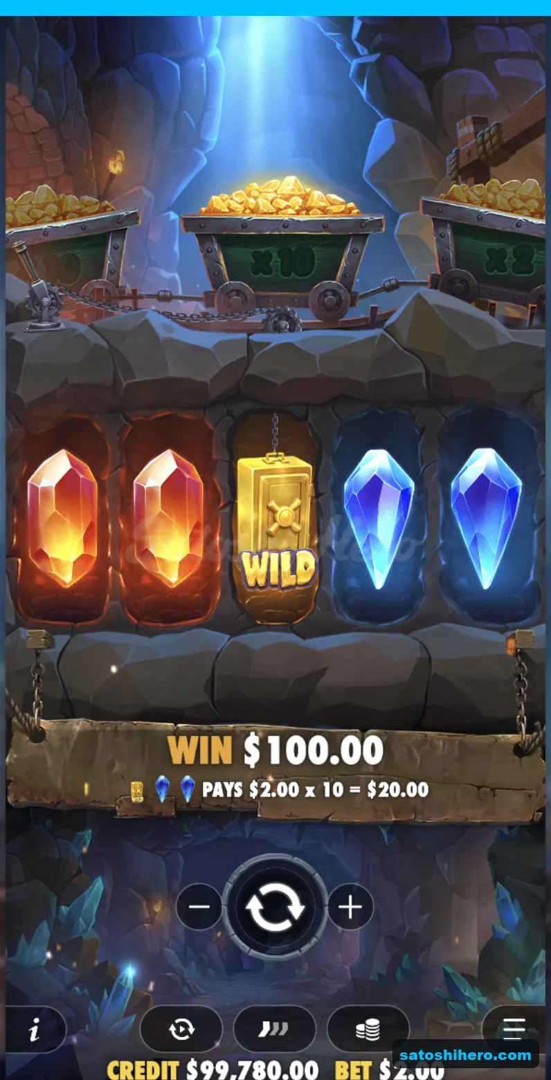 Win banner shows 10x lift to $100