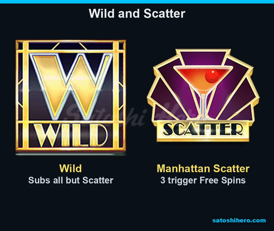 Gold Wild and cocktail Scatter symbols